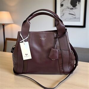 NWT! Radley London Baylis Road Dark Chocolate Brown Leather Purse Crossbody